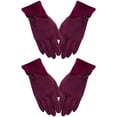 thumbnail image 2 of Gustave 2 Pairs Womens Winter Warm Gloves Touchscreen Texting Gloves Fleece Lined Windproof Driving Gloves Stylish Suede Dress Gloves for Cold Weather - Red, 2 of 8