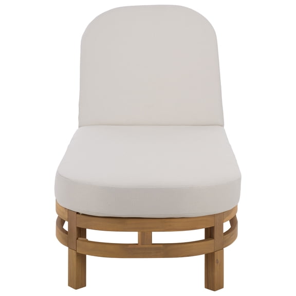 Safavieh Kento Wood Outdoor Lounge Chairs, Natural/Taupe