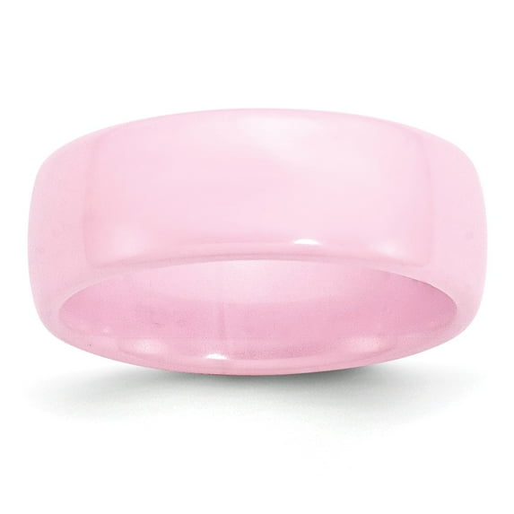 Ceramic Pink 8mm Polished Wedding Band - Size 9