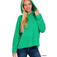 thumbnail image 2 of Zenana Women's Casual Hooded Brushed Melange Hacci Relaxed Fit Light Sweater, 2 of 5
