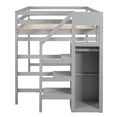 thumbnail image 4 of Euroco Full Size Loft Bed with Storage Wardrobe, Gray, 4 of 15