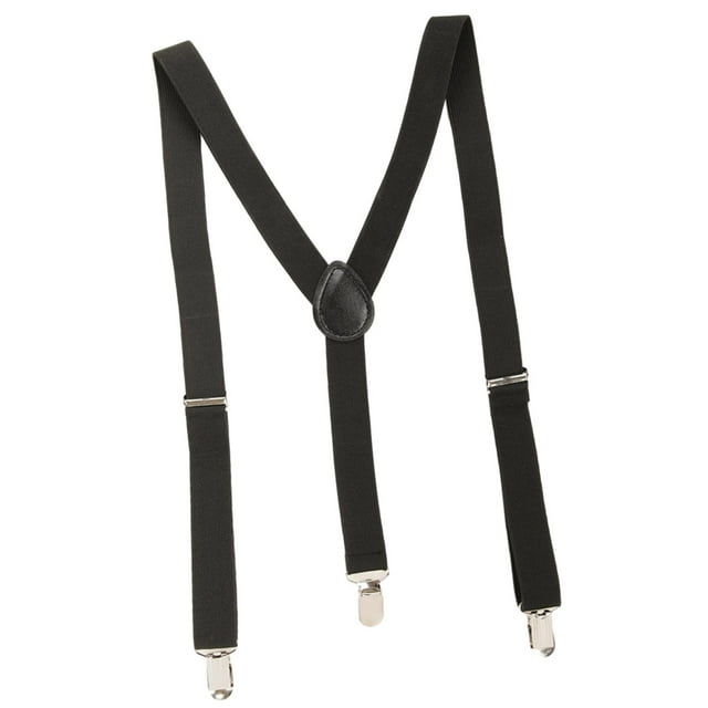 Tirantes para hombre con 3 abrazaderas de gancho tipo Y pantalones con tirantes resistentes pantalones tirantes correas elásticas para disfraz fiesta Negro