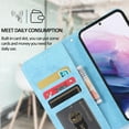 thumbnail image 6 of Allytech Wallet Case for Samsung Galaxy S22 Plus 5G (6.6 inch) 2022 Model, Detachable Bumper PU Leather Shockproof Slim Stand Card Slots Case with Hand Strap for Samsung S22+/S22 Plus, Lightblue, 6 of 7