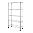 thumbnail image 3 of Tcbosik 5-Tier Wire Shelving Unit with Wheels, Heavy Duty Storage Rack with Adjustable Shelves, Metal Organizer for Garage, Basement, Warehouse, Chrome, 3 of 10