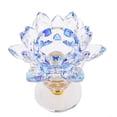 thumbnail image 4 of Artesanía de Cristal Budista, Portaves de Té de Loto, candeliere, Decoración para hogar Azul perfecl Portavelas de loto de cristal, 4 of 7