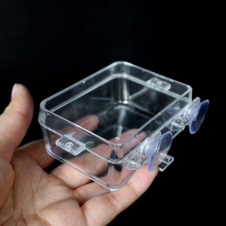 

Plastic Reptiles Food Water Feeding Bowl Insects Spider Breeding Tank Box Dish Dispenser Wall Sucker Mounted Reptile Feeder Black