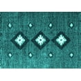 thumbnail image 1 of Ahgly Company Machine Washable Indoor Rectangle Abstract Turquoise Blue Contemporary Area Rugs, 8' x 10', 1 of 4