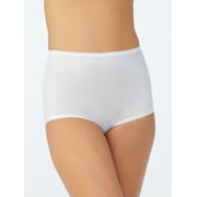 Women's Vassarette 40001 Undershapers Smoothing & Shaping Brief Panty (White Ice S)