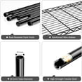 thumbnail image 4 of M MZG 1250 lbs Storage Shelves 5-Shelf Heavy Duty Metal Shelving Unit Standing Wire Rack for Office Garage Kitchen Waterproof, Black 33.5"W x 15.7"D x 68.5"H, 4 of 8