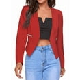 thumbnail image 3 of Blazer Court pour Femmes, Veste de Travail/casual à Manches Longues avec Poches Rouge m, 3 of 8