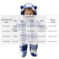 thumbnail image 3 of Maqroz Kids Boy Girl Plaid Fleece Romper Long Sleeve Hooded Jumpsuit Pajamas Winter Warm Bodysuit Sleepwear, 3 of 6