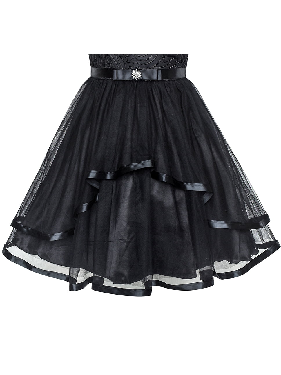 Flower Girl Dress Black Wedding Party Bridesmaid Dress 12 Years