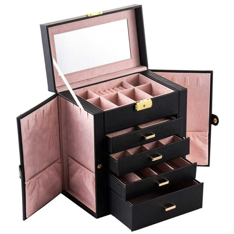 Gzxs Jewelry Box Jewelry Case with Tier Drawers Large Storage