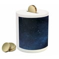 thumbnail image 2 of Night Piggy Bank, Space Stars View Nebula Galaxy Cosmos Infinite Universe, Ceramic Coin Bank Money Box for Cash Saving, 3.6" X 3.2", Dark Blue White, by Ambesonne, 2 of 4