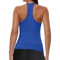 thumbnail image 5 of OIUUAK Women Racerback Workout Tank Tops V Neck Going Out Ribbed Basic Slim Fit Cute Yoga Gym Shirts 2026 Summer Camisole, Blue, 5 of 7