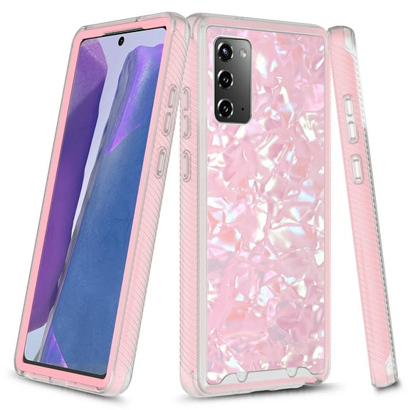 Samsung Galaxy S20 FE 5G Case, Rosebono Graphic Design Shockproof Impact Resistant Protective Full-Body Rugged Clear Hybrid Bumper Case for Samsung Galaxy S20 FE 5G (Pink Shell)