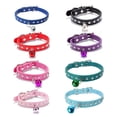 thumbnail image 2 of CSCHome Cat Collar Dog Collar for Small Dogs Multicolor PU Simulated Leather Bell Rivets Choker 2pack, 2 of 6