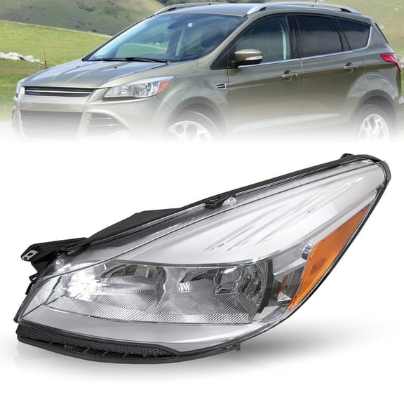 Bryght For 2013-2016 Ford Escape Halogen Chrome Left Driver Headlight Assembly