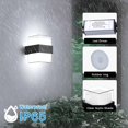 thumbnail image 3 of Aplique de pared exterior LED IP65, iluminación exterior impermeable, lámpara de aluminio acrílico de 10 W, adecuada para patio, jardín, terraza, pasillo, paso, cuadrado (cuadrado blanco), 3 of 5