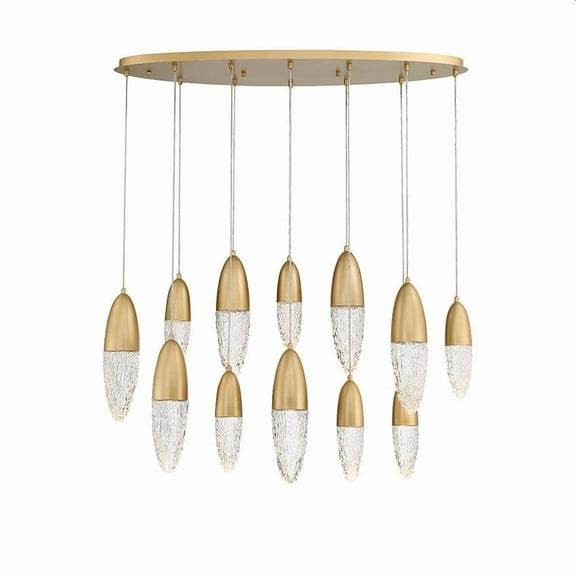 60W 12 Led Chandelier in Modern and Contemporary Style-16 inches Tall and 14 inches Wide-Gold Finish Bailey Street Home 79-Bel-4636023