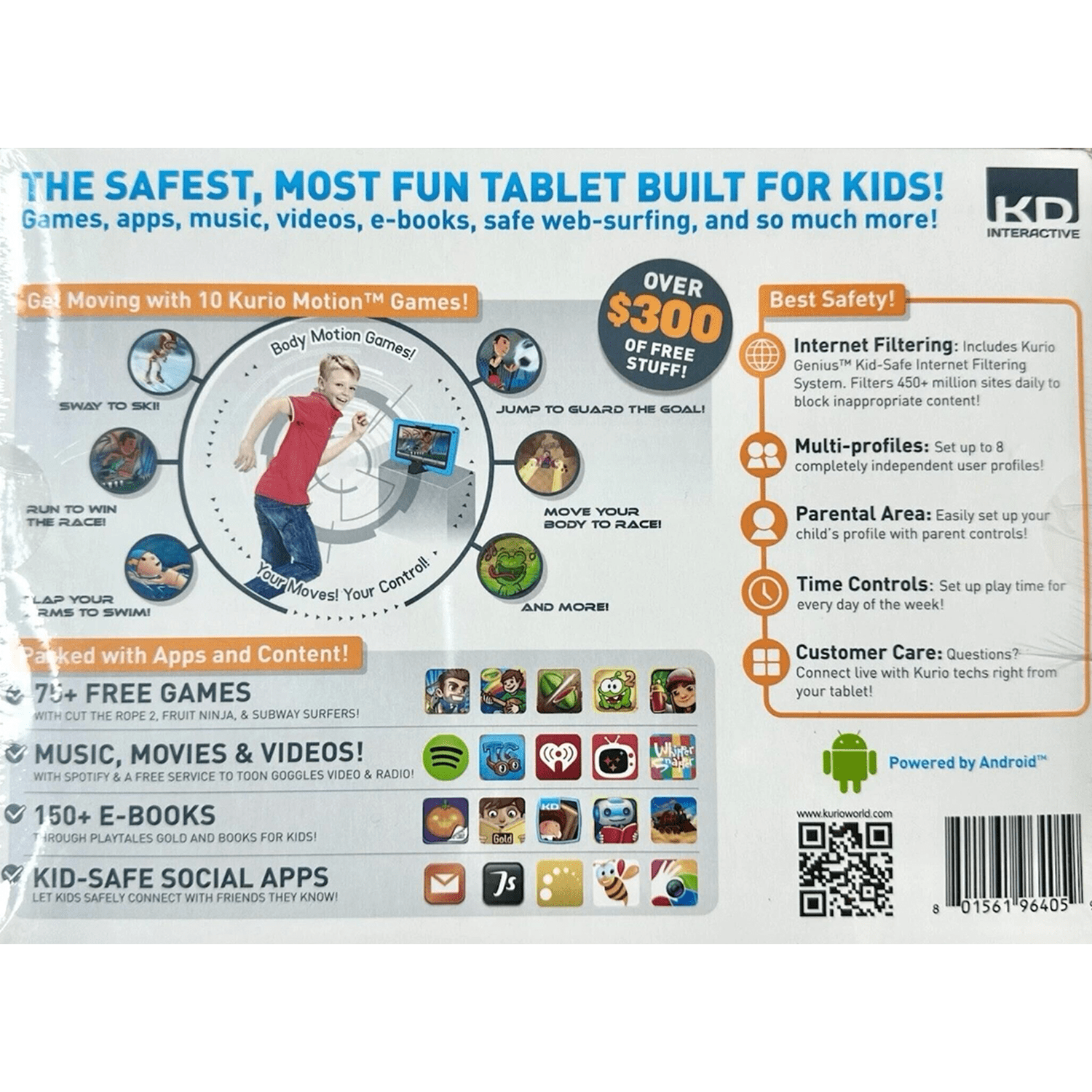 Kurio Extreme Tablet for Kids - 7" Durable Android Tablet with Wi-Fi, Bluetooth, HDMI, 1GB RAM, 16GB Storage (Blue)