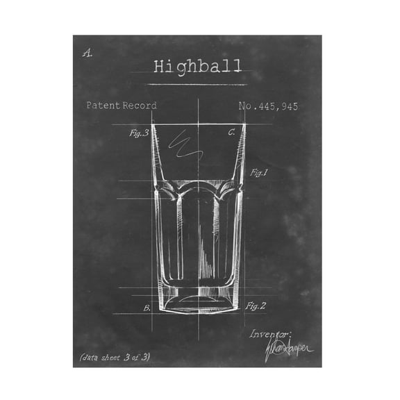Trademark Fine Art Ethan Harper Barware Blueprint Ii Canvas Wall Art - 18x24