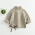 thumbnail image 3 of Seyurigaoka Toddler Girls Mock Neck Sweaters Long Sleeve Cable Knit Pullovers, 3 of 5