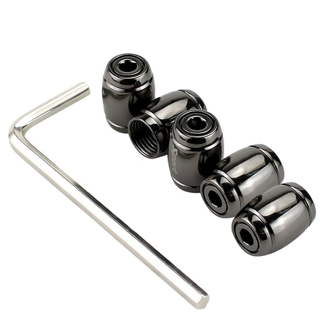 5 Pcs Vol en Alliage de Zinc Solide avec Clé Bouchon de Valve de Pneu de Remplacement