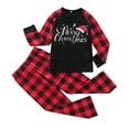 thumbnail image 2 of Baqcunre Christmas Pajamas Kids Child Merry Christmas Print Tops And Pants Plaid Set Xmas Family Matching Pajamas Sleepwear Outfit Family Christmas Pajamas Matching Sets Black, 2 of 5