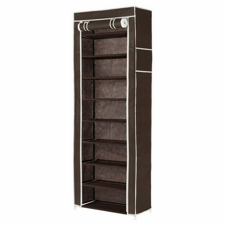 Homegear Large Free Standing Fabric Shoe Rack /Storage Cabinet /Closet  Organizer