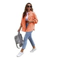 thumbnail image 4 of Cross Border New Women's Clothing Solid Color Medium Long Sleeved Distressed Denim Jacket With American Style Women's Jacket, 4 of 5