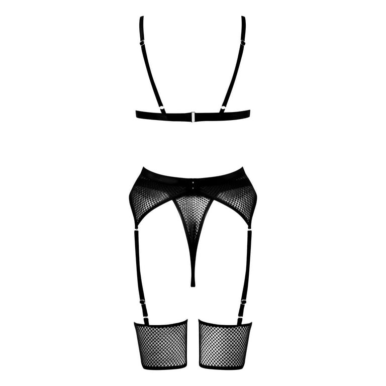 Aayomet Lingerie For Women,3 Piece Lingerie Set with Garter Belt