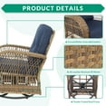 thumbnail image 4 of VIVIJASON 7-Piece Outdoor Patio Wicker Conversation Sets, All Weather Outdoor Rattan Furniture Set Includes Glider Loveseat, 2 Glider Rocker Chairs, 2 Swivel-Gliders Chairs, 2 Coffee Table, Navy Blue, 4 of 8