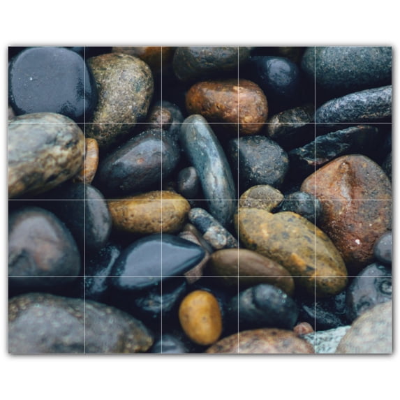 Picture-Tiles.com: Rocks Ceramic Tile Wall Mural WAL500938-54S. 21.25"W x 17"H using (20) 4.25" x 4.25" Ceramic Tiles-Satin Finish