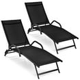 thumbnail image 2 of Costway 2PCS Patio Lounge Chairs Chaise Recliner 5-Position Back Adjust Armrest, 2 of 9