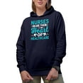 thumbnail image 2 of Nurses Are the Heart of Healthcare - Nurse, RN or Nursing Profession, Navy Blue Hooded Sweatshirt or Hoodie, Small, 2 of 5