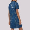 thumbnail image 4 of UoCefik Petite Cocktail Dresses For Women Boho Floral Short Sleeve Flowy Dresses Business V Neck Beach Casual Sundress Holiday Summer a Line Mini Dress Royal Blue S, 4 of 4