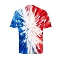 thumbnail image 5 of Avrnliq Mens Patriotic Tie Dye Burst Graphic T-Shirt, Red White Blue All Over Print, Short Sleeve Crew Neck, Regular Fit, S-6XL Multicolor,Size 5XL, 5 of 6