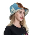 thumbnail image 4 of Yiaed Sunshine Cloud Bulldog Print Reflective Stripe Bucket Hat Unisex Funny Outdoor Fisherman Cap Beach Sun Hat, 4 of 5