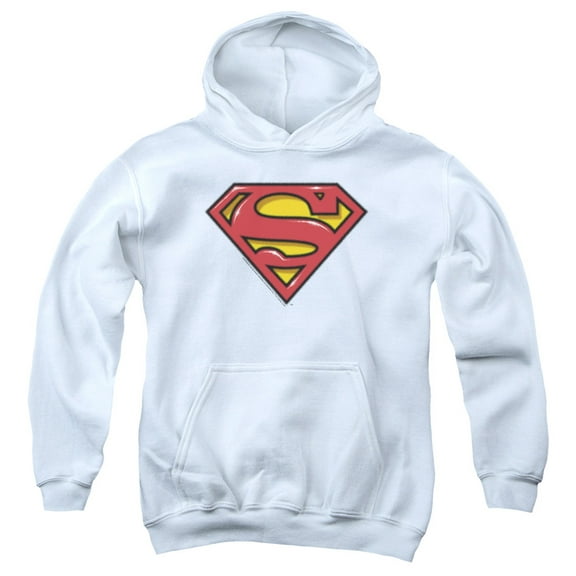Superman - Airbrush Shield - Youth Hooded Sweatshirt - Small