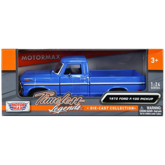 1972 Ford F-100 Pickup Truck Blue "Timeless Legends" Series 1/24 Diecast Model Car by Motormax