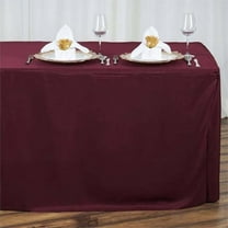 Efavormart 6FT Fitted Burgundy Polyester Rectangular Table Cover for Wedding Party Dining Banquet Events Restaurant Kitchen Home & Multi-Use