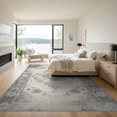 thumbnail image 3 of ODIKA 9'x12' Washable Area Rug Plush Large Abstract Neutral Symmetrical Farmhouse Beige Grey for Dining Room, Basement, Office, Non-Slip Chair-Friendly, 3 of 7