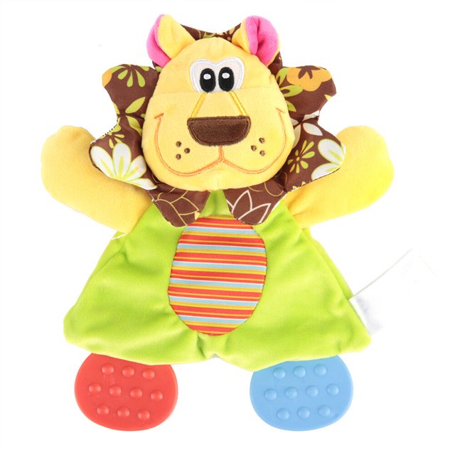 Sonajero suave y agradable, patrón de dibujos animados lindo, toalla suave con sonajero para bebé, sonajeros para cama de bebé, diseño a prueba de futuro