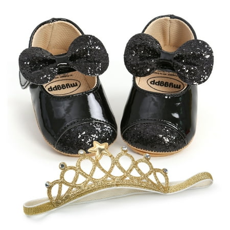 

Infant Baby Girls Soft Sole Non-Slip Shoes Bowknot Decoration Princess Shoes
