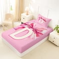 thumbnail image 4 of Erosebridal Girls Bowknot Personalized Gifts Twin Sheet Sets,Pink Alphabet D Print Bedding For Kids 3-Piece, 4 of 6