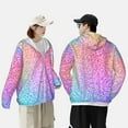 thumbnail image 6 of Fotbe Colorful Glitters Men's Women's UPF 50+ Sun Protection Jacket Hooded Cooling Shirt with Pockets Hiking Outdoor Performance-Small, 6 of 9