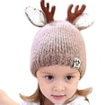 thumbnail image 5 of Lindo sombrero de punto cálido y suave para bebé con astas de reno para niñas y niños pequeños, 5 of 5