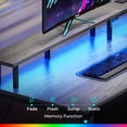 thumbnail image 4 of SUPERJARE Desk with Drawers, 46" Gaming Desk with LED Lights, Computer Desk Small Office Desk with Outlets, Writing Desk for Bedroom in Grey, 4 of 8