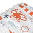thumbnail image 3 of JOOCAR Nautical Shower Curtain, Pastel Colored Composition of Lighthouse Sailboat Fish Shells Octopus, Cloth Fabric Bathroom Decor, 3 of 7